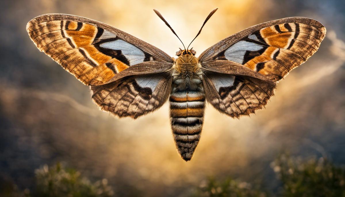 Image of a moth in flight, symbolizing spiritual connection and transformation.