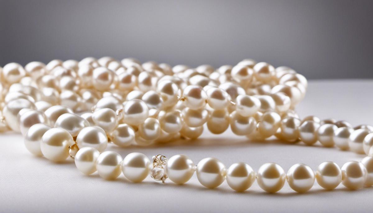 An image of white pearls and a pearl necklace, symbolizing purity, wisdom, and wealth.