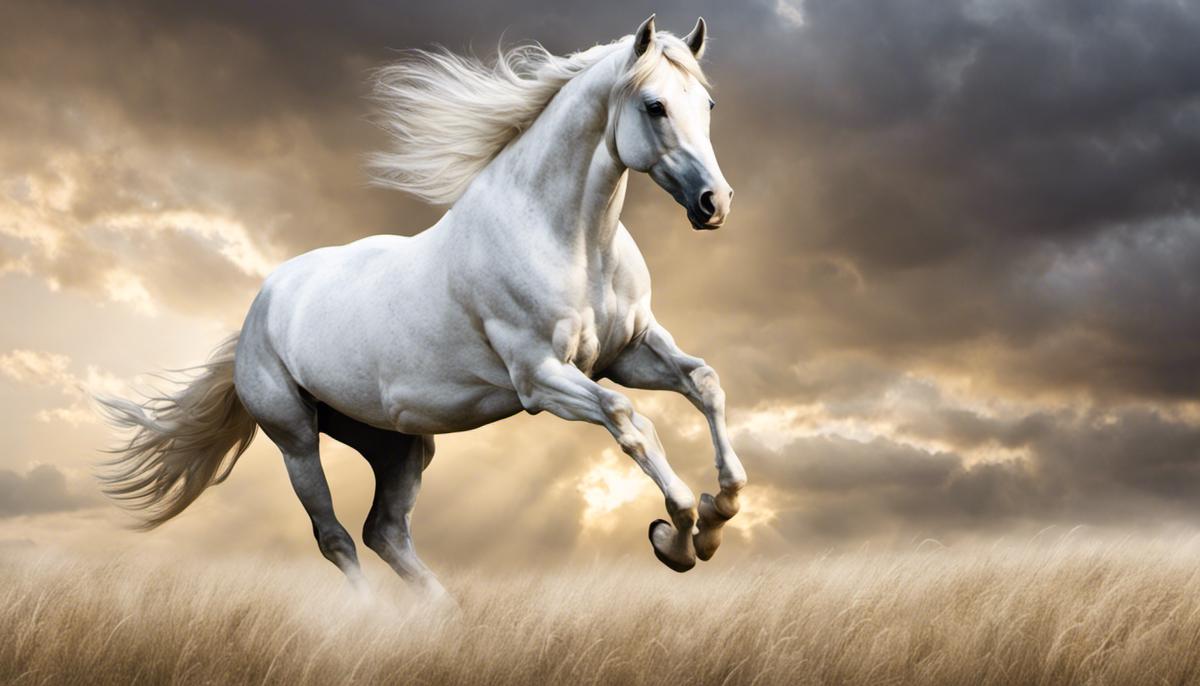 Image of a white horse representing purity, divinity, and life in a spiritual or religious context